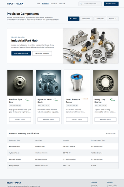 Website Trading dan Distribusi Industrial Part